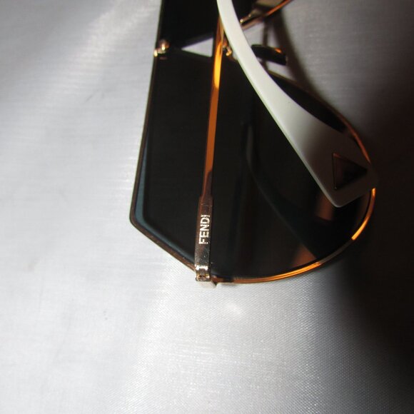 Fendi Eyeline Rose Gold Metal Aviator Mirrored Sunglasses FF/0193S Used - Picture 4 of 4